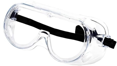 Livawnd Clear Anti-Fog Safety Goggles for Work Lab DIY Eye Protection | Adjustable Strap Wrap-Around Protective Goggles, Impact Dust Splash Resistant for Workshop Construction Woodworking
