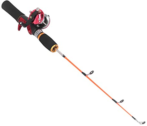HUIOP Ice Fishing Rod Reel Combo, 56cm Rod, Portable Fishing Hook Set with Line Storage Box, Ice Scoop Gear for Outdoor Fishing
