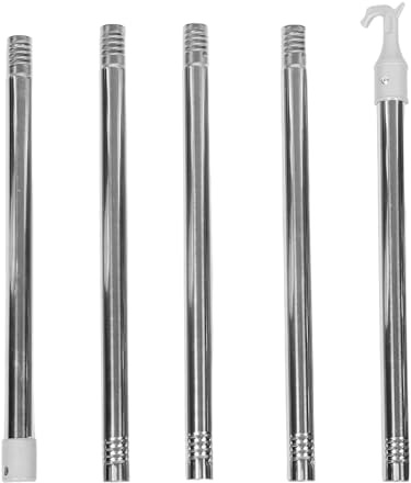 ANDRESLAD Adjustable Stainless Steel Shade Push Pull Rod with Hook Heavy Duty Curtain Wand for Sliding Blinds Telescoping Window Pole for High Ceilings Large Skylights Extension Rod