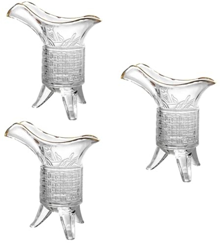 GFJryET Copa triangular imperial, Copa de vino cristal decorativa estilo antiguo chino, vaso licor creativo for el hogar, 3 uds