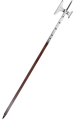 Battle-Merchant Dekorative Mordaxt Replik, mit Holzschaft | Mittelalter Axt, Deko-Waffe aus Stahl, Replik ca. 15 Jh., Historisches Sammlerstück & Dekoration, ab 18