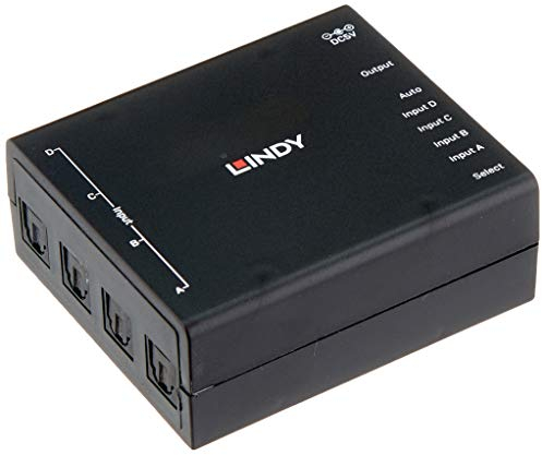 LINDY 70437 Automatischer optischer 4 Port Audio Switch