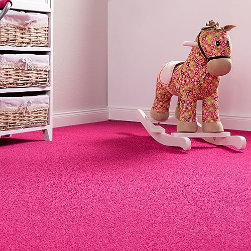 Steffensmeier Teppichboden Cambridge Young Meterware | Auslegware für Kinderzimmer Wohnzimmer Schlafzimmer | Pink, Größe: 400x500 cm
