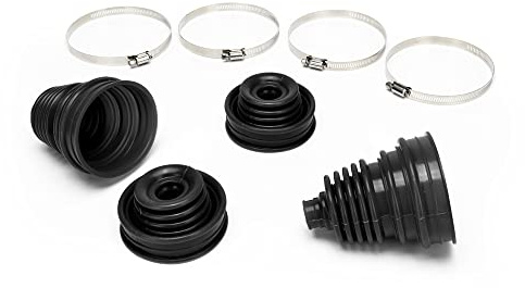 4pcs Universal Silicone Constant Velocity CV Boot Cover Seal Joint Kit Replacement Telescopic Sleeve (Black)