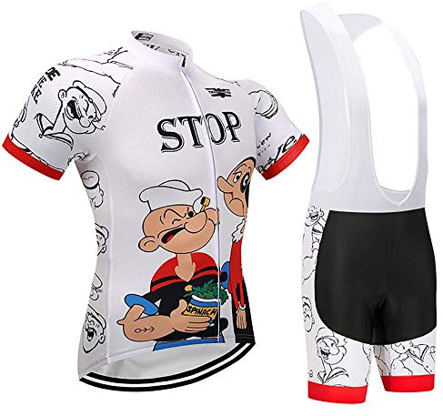 Moxilyn Fahrradtrikot Kurzarm Set für Herren Radtrikot T Shirt Radsport Fahrrad Trikot +Radhose mit 9D GEL,S