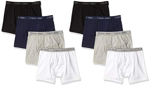 Calvin Klein Paquete de 8 Calzoncillos Tipo Calzones para niños, Paquete económico Ropa Interior de Hombres para Niños, Paquete básico, L