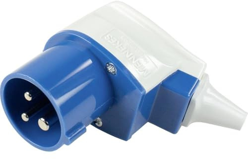 as-Schwabe Camping CEE-Winkelstecker 230 V / 16 A / 3-polig - CEE-Stecker 3-polig für Caravan - Outdoorstecker für Außenbereich - IP44 - Made in Germany, 61481