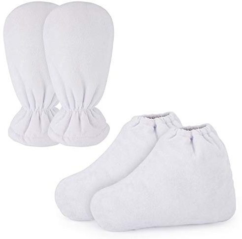 Segbeauty - Guantes de cera de parafina para manos y pies, guantes de spa con calefacción de parafina más grande, guantes y calcetines para terapia de manos con cera caliente, tratamiento térmico