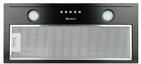 GLOBALO hotte aspirante encastrable, meuble bas hotte aspirante de cuisine, hotte aspirante encastrée 60 cm, meuble bas série acier de cuisine, Delico 60.1 Black