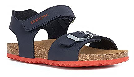 Geox Garçon J Ghita Boy B Sandales, Navy/Red, 33 EU