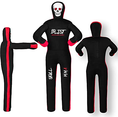 Blist MMA Grappling Dummy Judo boxningssäck brasiliansk BJJ Jiu Jitsu sittposition brottning kampsport boxning karate träning (ofylld), svart, 177,8 cm