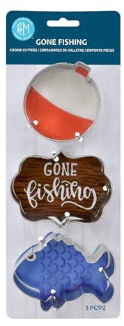 Fishing Themed Cookie Cutter Set by R&M International, Silver