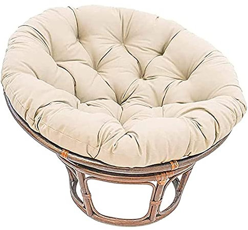 Papasansessel Kissen Polster für Gartensessel Wasserdicht Hängesessel Kissen Schaukelstuhlkissen Rund Papasan Ersatzpolster für Indoor Outdoor Garten,Beige,105 * 105cm