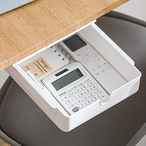 FRETONBA Förvaringslåda under skrivbord, förvaringslåda mini, självhäftande lådor organisatör för kontor, dold låda vit
