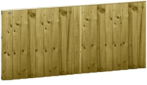 Premier Garden Supplies Fully Framed Feather Edge Garden Fence Panel Width: 6ft (183cm) x Height: 3ft (90cm) Pressure-Treated Over Lapping Flat Top Capped Closeboard effect Fencing Panels