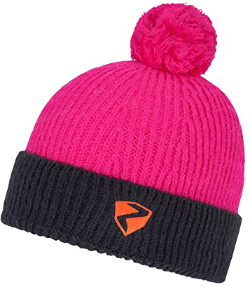 Ziener Kinder IKEN Bommel-Mütze/gestrickt, Fleece Futter, Wollanteil, Bright pink, S