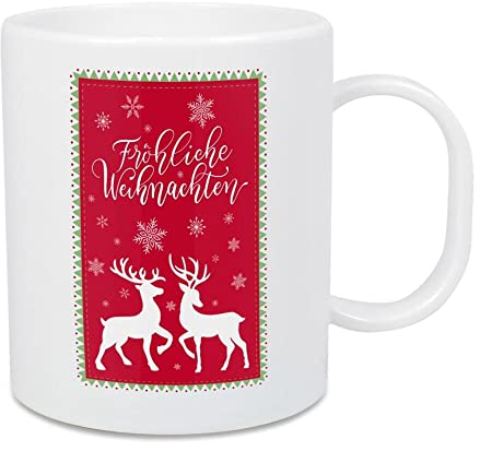 artboxONE Großer Kinderbecher Frohe Weihnachten in Grün-Rot von CalliLetters - Typografie