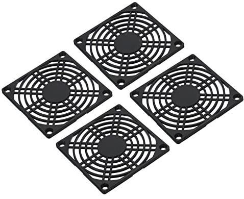 PATIKIL 80mm Fan Filter, 4 Pack ABS Plastic Ventilator Grill Protector Guard for 80X80mm Fan Protective Cover DIY, Black