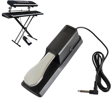 Sustain Keyboard Pedal, Sustainpedal für Klavier, Digital Klavier Fußpedal, mit Rutschfester Unterseite, für E-Piano, Synthesizer, Digitale Klaviere, Elektronische Keyboards, 6.5mm Stecker