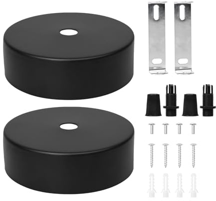 WAONIQ 2 Stück Deckenbeleuchtung Baldachin Kit, 80 x 25 mm Metall Pendelleuchte Platte Abdeckung, Deckenlampe Halter