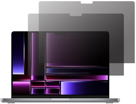 FiiMoo 2 Pièce pour Macbook Pro 14.2 Pouces 2021 A2442 Filtre de Confidentialité, Anti-Espion/Bleu-Lumière Filtre Écran Confidentialité, Filtre D'écran, Filtre Écran Premium pour Macbook Pro 14.2''
