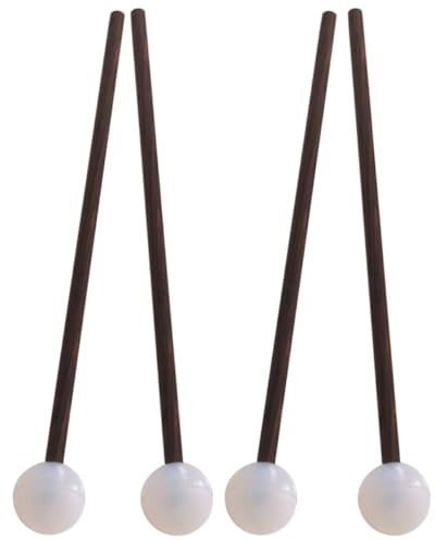 JOINPAYA Trommelschlägel und Gummi 2 Paar Weiße Schlagschlägel Xylophonschlägel für Marimba und Percussion Instrumente Handgelenkermüdung Geeignet für Kinder und Musiker