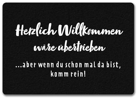 speecheese Herzlich Willkommen wäre übertrieben Fußmatte in 35x50 cm ohne Rand Begrüßung Ironisch Unfreundliche Fußmatte in 35x50 cm ohne Rand für Wohnung Haus Umzug Renovierung