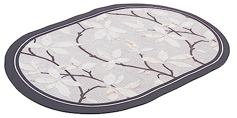 KONTONTY Alfombra De Baño Antideslizante y Absorbente De Agua Esterilla De Entrada Suave y Rápido Secado Diseño Ovalado para Baño y Cocina