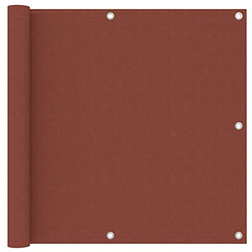ShGaxin Balkon-Sichtschutz Terracotta-Rot 90x500 cm Oxford-Gewebe, Balkonsichtschutz, Windschutz Balkon, Windschutz Terrasse, Balkonverkleidung, Sichtschutz Garten - 134978