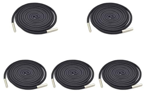 5Pcs Black Drawstring Universal Cord,Drawstring Cord Replacement with Metal Closure Ends for Sweatshirts,Pants,Shoes,Coats 140cm