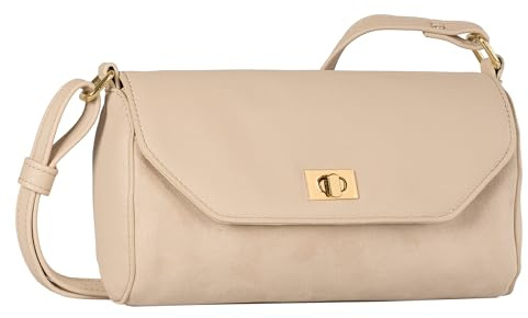 TOM TAILOR Denim Taya Damen Überschlagtasche Umhängetasche Klein Beige