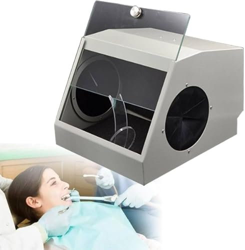 RayGenius Aspirateur pour Sableuse Dentaire, BoîTe à PoussièRe pour Laboratoire Dentaire, Aspirateur à Haute RéSistance BoîTe à Vide avec Filtre Et Porte-Verre.