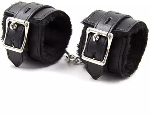 EIHI Coppia di Manette in Pelle con Cinturino da Polso Regolabile, Polsini in peluche PU