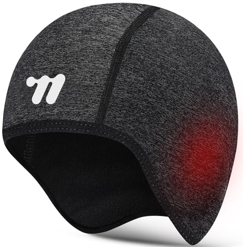 WESTGIRL Fahrradmütze unter Helm mit Brillen-Loch, Winddichte Warme Fahrradhelm Mütze, Fahrrad Wintermütze Herren Damen Mütze, Radmütze