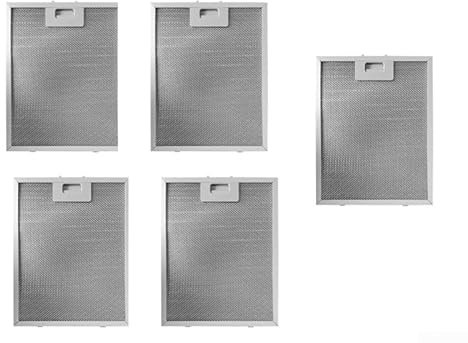 Zeroupshop Filtro de campana extractora, filtro de capó, filtro de grasa de metal, para campana extractora, rejilla de ventilación de campana extractora, filtro de grasa de aluminio (5 piezas)