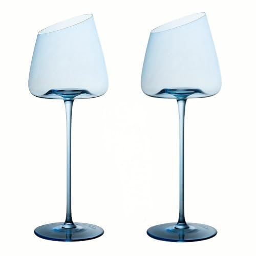 SYJYM Bordeaux Bicchiere da Vino Rosso Blu San Rosso Set Calice Esclusivo per Due Persone, Design Klein Blue, Riutilizzabile