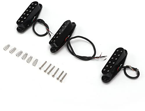 Qukaim Ensemble de micros de guitare électrique, 12 points pour le cou, le milieu, le chevalet, noir, transducteur de son de guitare, accories d'instrument de musique
