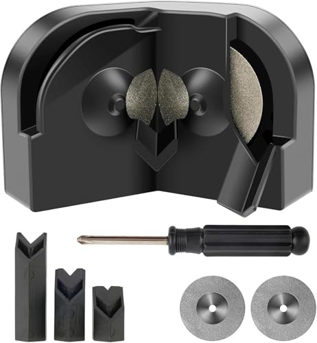 KEWAYO Affûteur de Forets Électrique 2 Disques Diamant Affûteuse Portable pour Forets en Acier Trempé Carbure et Cobalt (Noir)