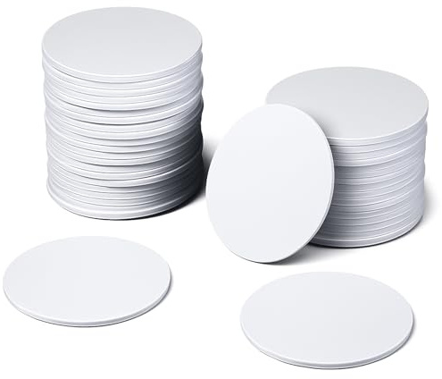 50 Stück NFC Tag, NFC Karten mit NTAG215 Chip Wiederbeschreibbar 504 Byte Speicher Blanko Programmierbare NFC-Cards Visitenkarte für Alle NFC-fähigen Telefone und Geräte, Weiß Rund (25 mm)