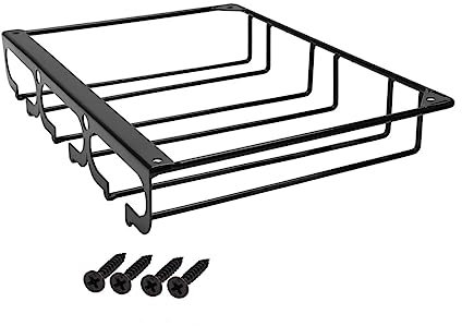 IMIKEYA 1pezzi Porta Calici Vino in Ferro Nero Slot Supporto Sospeso Per Bicchieri Da Vino Con Design Capovolto Per Asciugatura e Decorazione Originale Adatto Per Casa Bar e Cucina