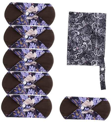 FRCOLOR 7stücke Wiederverwendbare Menstruationsbinden Aus Bambusfasermaterial Ultraweich Und Dünn Mit Wasserdichter Außenschicht Flügel Und Druckknöpfen Für Einfache Befestigung Für