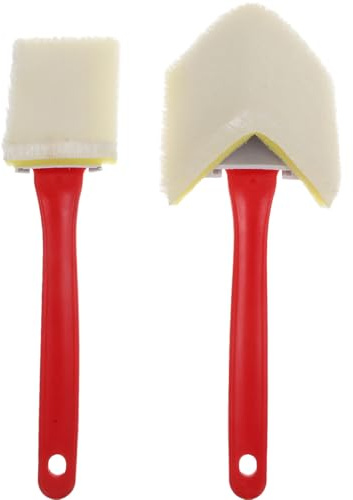 LALAFINA Lot De 2 Pinceaux Triangulaires pour Bordures De Murs Et Plafonds Brosse d'angle pour Peinture Outil De Finition pour Coins Intérieurs Et Extérieurs