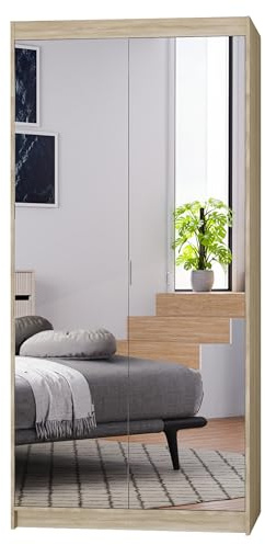 AXLIVING Schrank Spiegel Eiche Sonoma Kleiderschrank Storicos 2D 89,7
