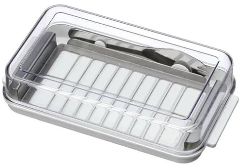 Mantequera Con Tapa Cortador de mantequilla acero inoxidable y estuche Caja cocina Recipiente for cortar alimentos con cuchillo tapa sellar Plato almacenamiento Contenedor queso Para Mantequillera