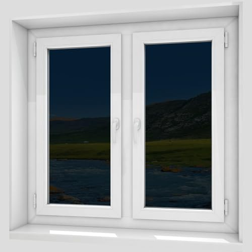 Film Anti Chaleur 120 x 200 cm Anti Chaleur UV Protection de La Vie Privée Film de Protection Solaire pour Fenêtre Regard Fenetre pour Maison Bureau Chambre, Noir