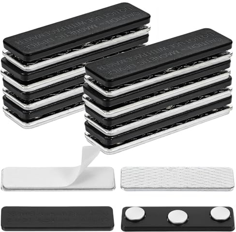 Magnetic Curtain Closure Magnetic Name Badge Holders 8 Pairs Magnets Name Tags Self-Adhesive Window Magnets Strip Magnetions Badge for Shirts Curtain Clips Blackout Blind Accessory Window Fixing Clip