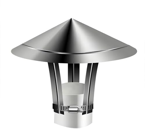 Chapeau De Cheminée, 80-300mm en Acier Inoxydable210/304, Chapeau de Pluie de Toit, Conique Chapeaux de Pluie Et De Neige, Couvercle De Trou De Cheminée(180mm/7.1in(201))