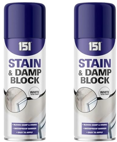 PEBBLE HUG White Stain & Damp Block Spray, Fast-Drying Formula, Easy-to-Apply, DIY Projects, Interior and Exterior Use, Perfect for Concrete, Plaster, Brick, Home Renovation, 400ml (2 Pcs)