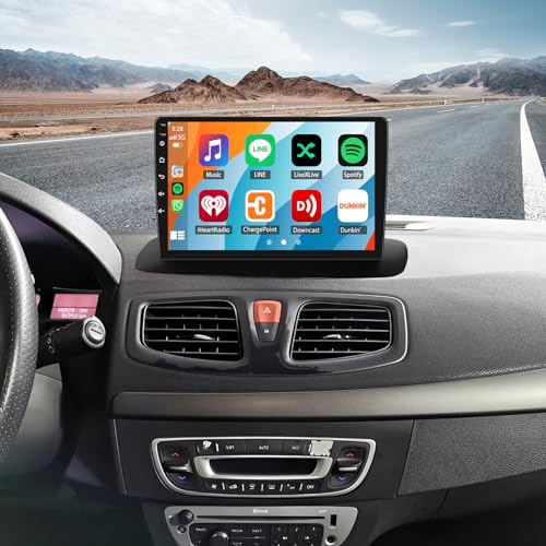 2+64G Android 15 Autoradio Navi Compatibile per Renault Megane 3 2009-2014 con Carplay Android Auto 9 Pollici Touch Screen Auto Lettore Radio GPS Navigations Head Unit con Bluetooth WiFi SWC FM RDS