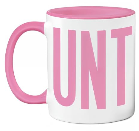 VIROSA Funny Sarcastic Mug for Men & Women - C*NT Novelty Coffee Mug, Crude Humour Gift for Friends & Colleagues - 11oz Pink Ceramic Cup, Dishwasher Safe - Perfect Gag Gift for Birthday or Office